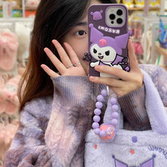 Dark Purple Kuromi Silicone Case for iPhone 15 Pro Max