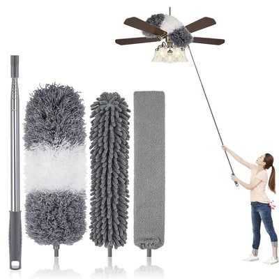 4pcs Microfiber Duster Cleaning Kit with Extension Pole