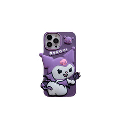 Dark Purple Kuromi Silicone Case for iPhone 15 Pro Max