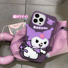 Dark Purple Kuromi Silicone Case for iPhone 15 Pro Max