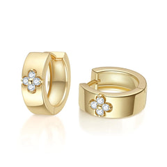 Clover Hoop Stud Earrings