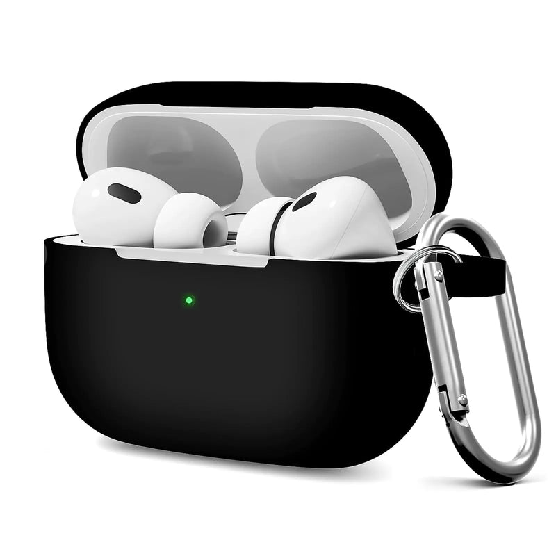 Woyinger for AirPods Pro 2 Case Cover Compatible with AirPods Pro 2nd/1st Generation Case Cover for AirPods Pro 2 Case Accessories with Keychain（Black）